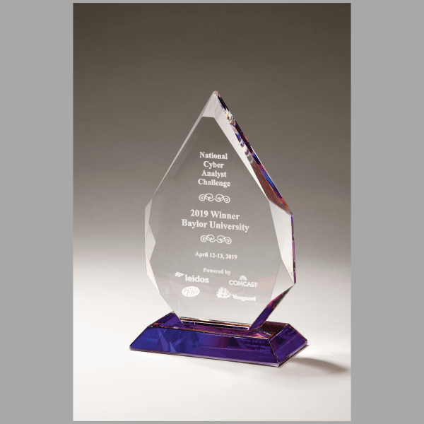 5" x 7.625" Flame Series Crystal w/ Prism-Effect Base Award – item K9257