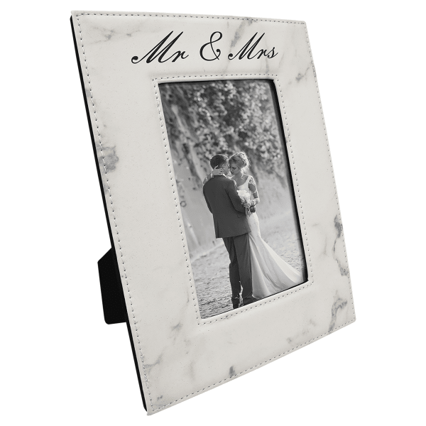 4" x 6" White Marble Leatherette Photo Frame – item LLF1446 image 4