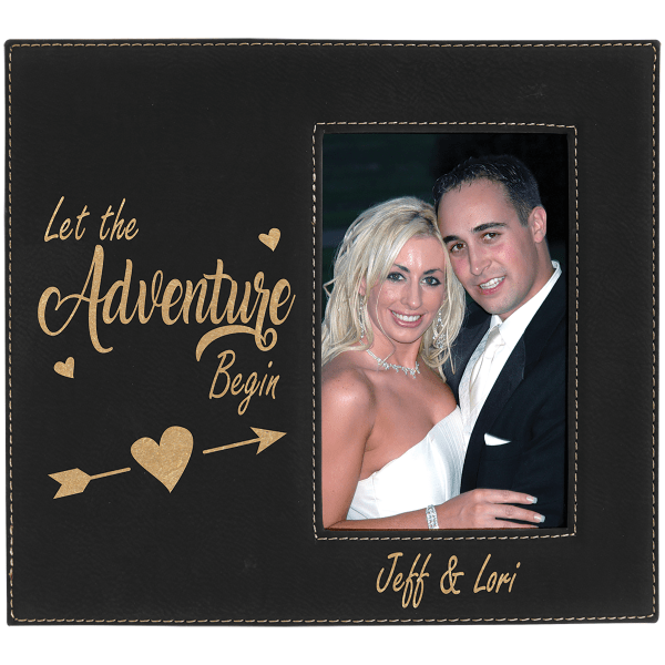 4" x 6" Black/Gold Leatherette Photo Frame – item LLF30346 image 6