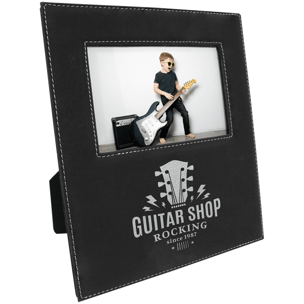 4" x 6" Black/Silver Leatherette Photo Frame – item LLF30946 image 4