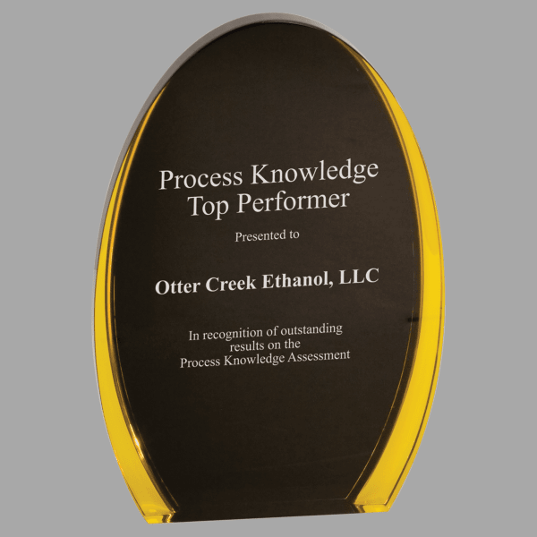 7" Oval Acrylic Award – item LOV7BKG image 3