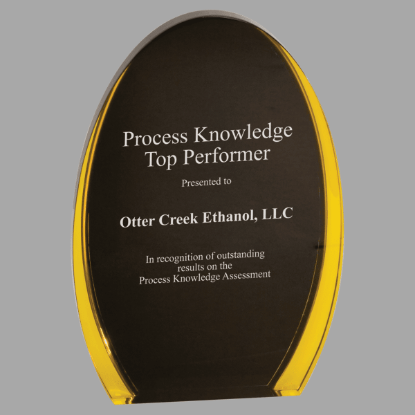 8" Oval Acrylic Award – item LOV8BKG image 3