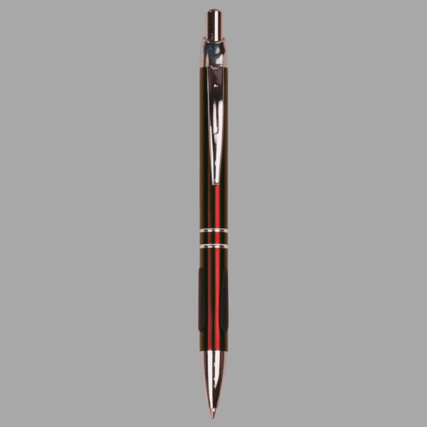 Burgundy Gloss Ballpoint Pen with Rubber Gripper – item LP825