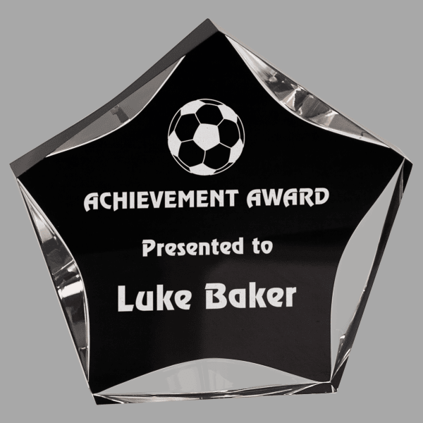 6" Luminary Str,Black/Clear Acrylic Award – item LST6BKC