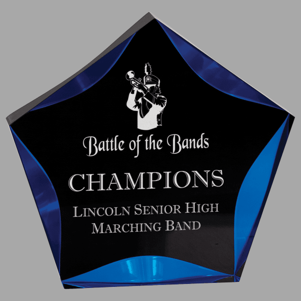 7" Luminary Star,Black/Blue Acrylic Award – item LST7BKB
