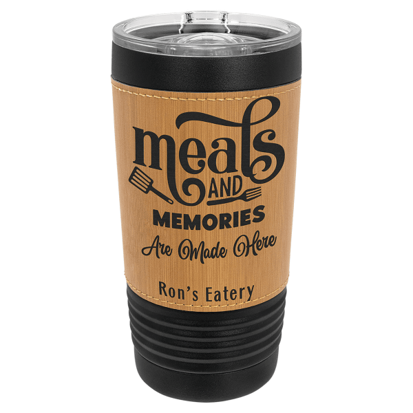 20 oz. Bamboo Leatherette Slider Tumbler – item LTM5255