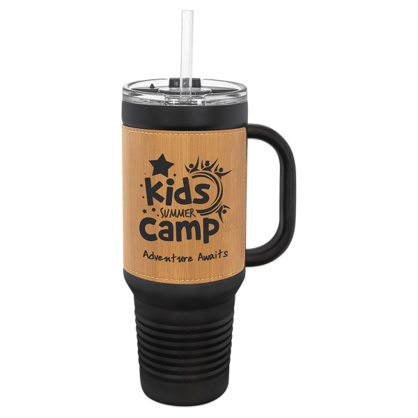 40 oz. Bamboo Leatherette Travel Mug – item LTM7455