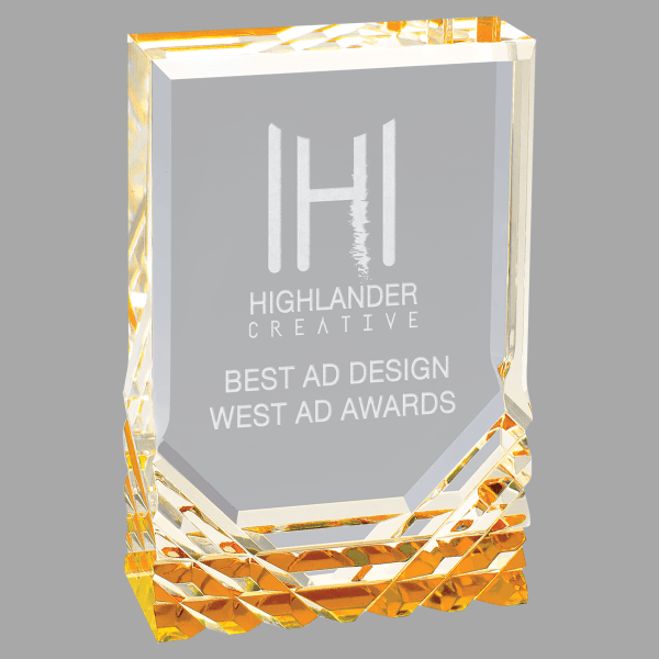3.5" X 5 Jewel Mirge Acrylic Award – item MR41G image 2