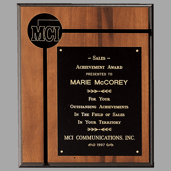 12" x 14" 2.5" Walnut Routed Plaque – item P1704