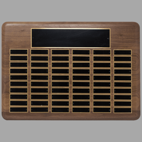 22" x 30"/Plates 0.875" x 2.75" Walnut 96 Plate Plaque – item P2310