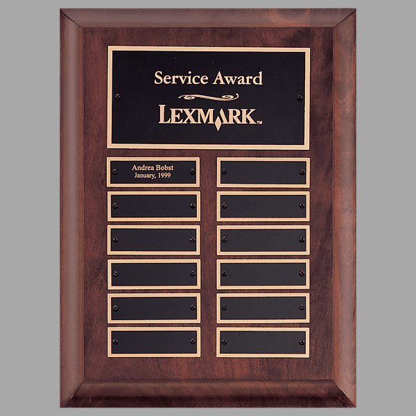 9" x 12" 12 Cherry Perpetual Plaque w/ Gold Border Black – item P3528