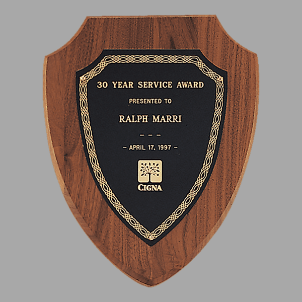10" x 12" Walnut Sheffield Shield Plaque – item P36