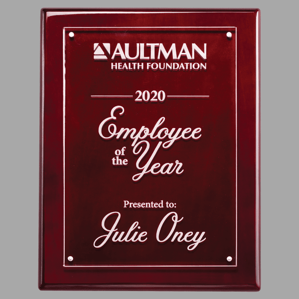 8" x 10" 8x10 Rosewood Plaque wtih Acrylic Engraving Plate – item P5424
