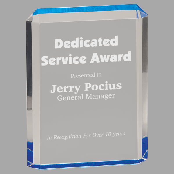 4.75" X 6.25 Blue Premier Acrylic Award – item PAC11BU