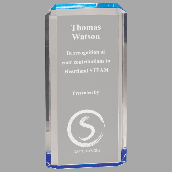 4.75" X 9.5 Premier Acrylic Award – item PAC15BU image 2