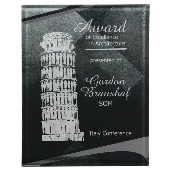 7.75" X 9.75 Black/Silver Ape X Plaque Acrylic – item PLX834B-BK