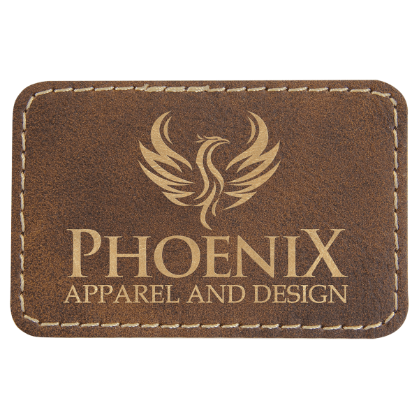3" x 2" Rustic/Gold Rectangle Patch with Adhesive – item PTH110 image 2