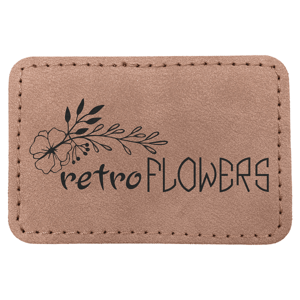 3" x 2" Blush Rectangle Leatherette Patch with Pro Premier – item PTH190 image 4