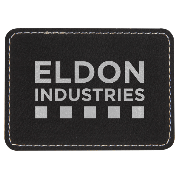 3.5" x 2.5" Black/Silver Rectangle Patch with Adhesive – item PTH203 image 4