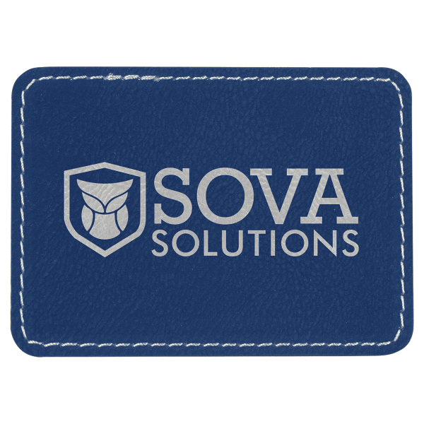 3.5" x 2.5" Blue/Silver Rectangle Patch with Adhesive – item PTH209 image 3