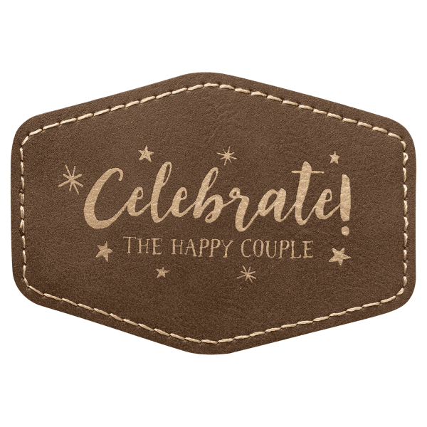 3.5" x 2.5" /Gold Hex Leatherette Patch with Adhesive – item PTH240 image 3