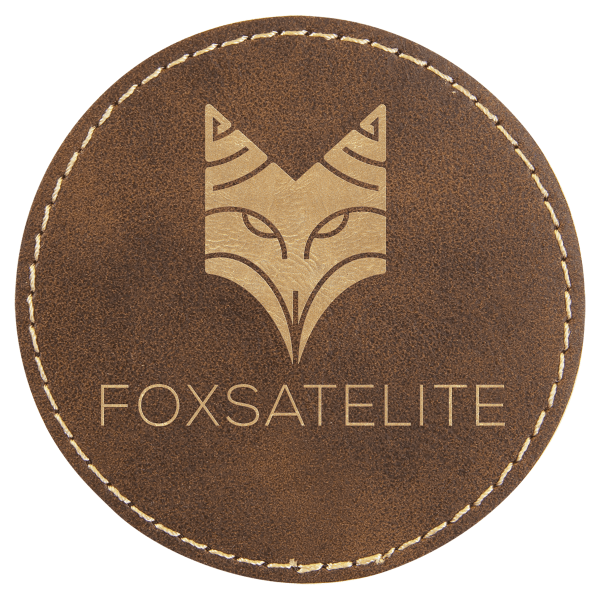3" x 3" Rustic/Gold Round Leatherette Patch with Kota Pro – item PTH460 image 3
