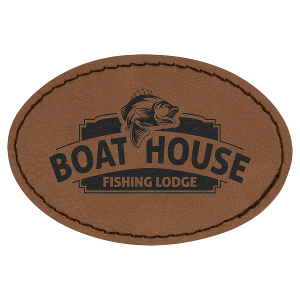 3" x 2" Oval Leatherette Patch with Pro Adhesive – item PTH555 image 3