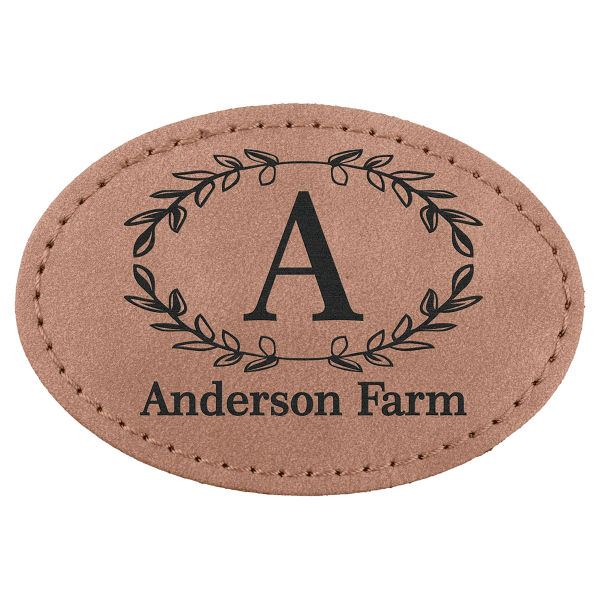 3" x 2" Blush Oval Leatherette Patch with Kota Pro Premier – item PTH570 image 4