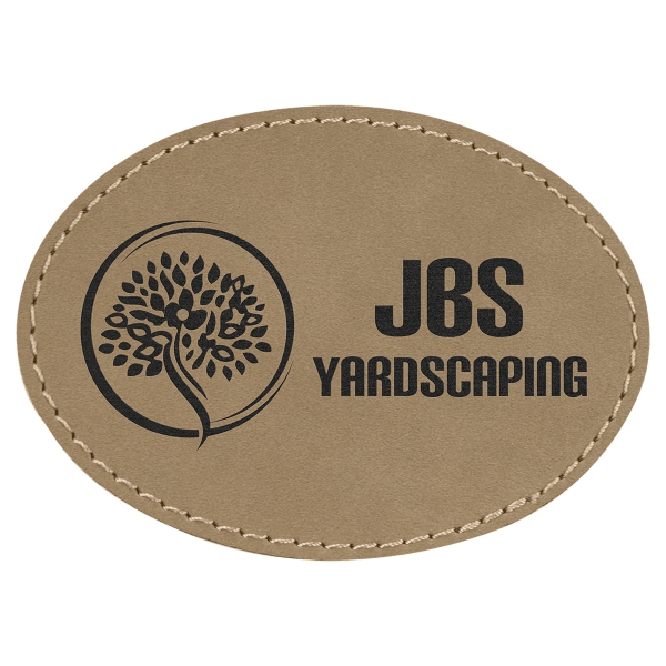 3.5" x 2.5" Light Brown Oval Leatherette Patch with Kota Pro – item PTH651 image 3