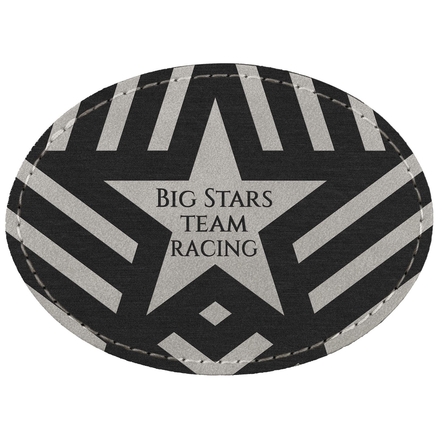 3.5" x 2.5" Light Oval Leatherette Patch Premier – item PTH671 image 2