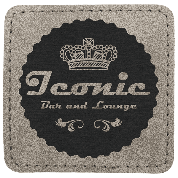 2.5" x 2.5" Gray Square Leatherette Patch with Pro Premier – item PTH772 image 4