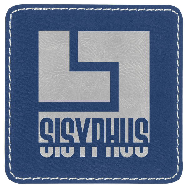 3" x 3" Blue/Silver Square Leatherette Patch with Kota Pro – item PTH859 image 3