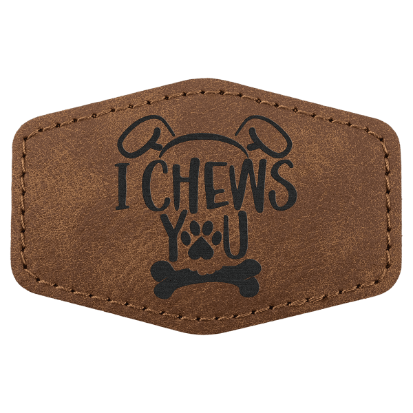 3" x 2" Dark Brown Hex Leatherette Patch with Pro Premier – item PTH919 image 3