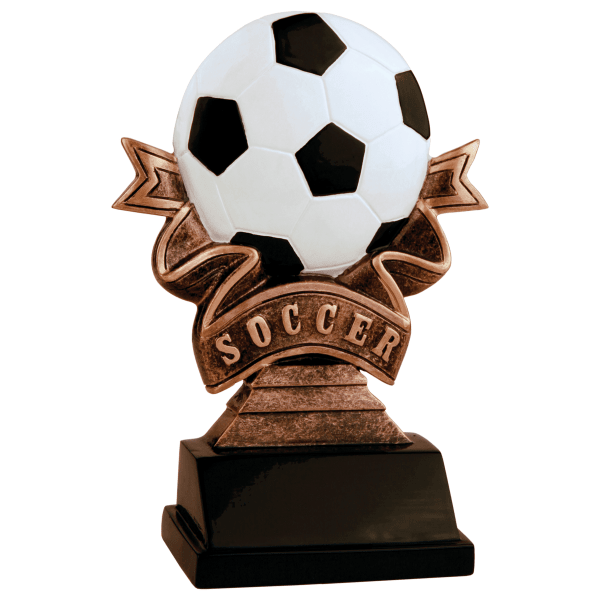 5.5" Soccer Ribbon Resin Award – item RR504