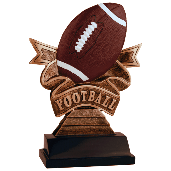 7" Football Ribbon Resin Award – item RR703