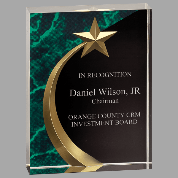 6" Sq Shoot Star Marble Acrylic Award – item SHS6GM image 2
