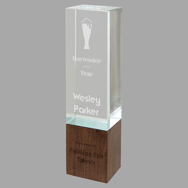 9" Rectangle Sierra Glass Award – item SRG04