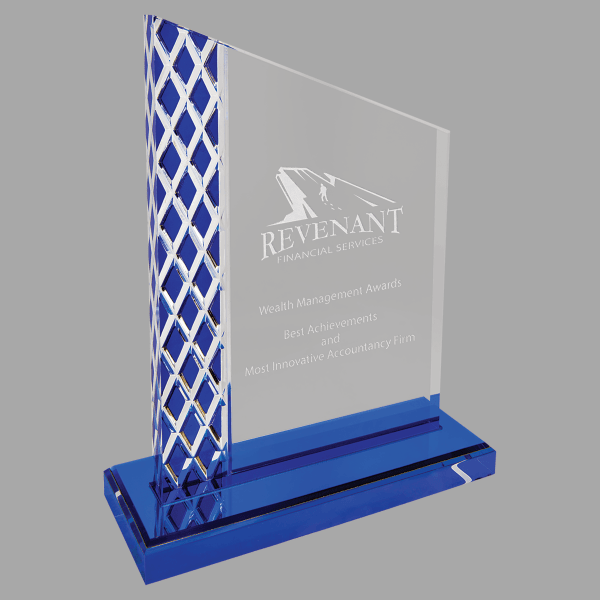 4.5" X 6.5 Diamond Ice Unite Acrylic Award – item UNT10BU image 2