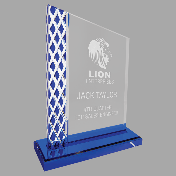 4.5" X 7.5 Diamond Ice Unite Acrylic Award – item UNT11BU image 2