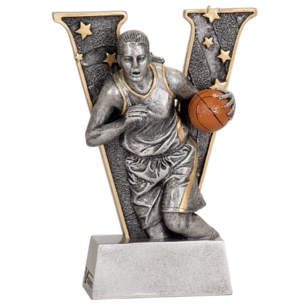 6" Female-Basketball" V" Series Resin Award – item V803