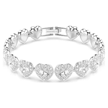 Ariana Grande x Swarovski bracelet, Mixed cuts, Heart, White, Rhodium plated image 6