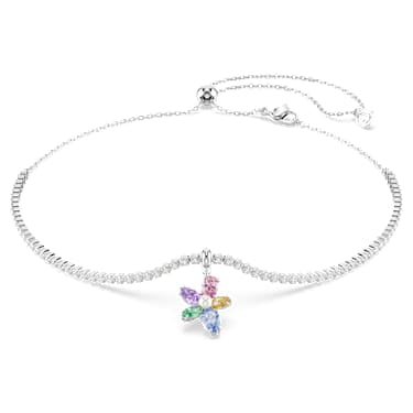 Ariana Grande x Swarovski choker, Mixed cuts, Flower, Multicolored, Rhodium plated image 6