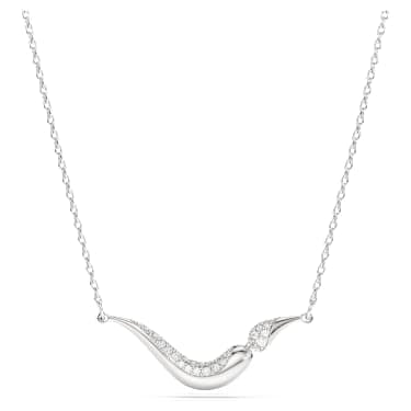 Classica necklace, Round cut, White, Sterling silver image 6