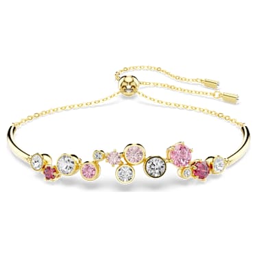 Constella bracelet, Mixed cuts, Multicolored, 18K gold finish image 5
