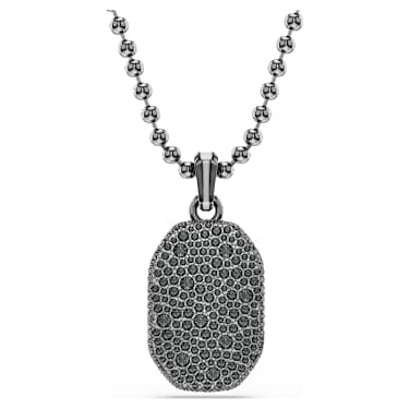 Dextera pendant, Octagon shape, Round cut, Black, Ruthenium plated image 6