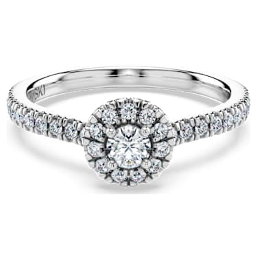 Eternity halo solitaire ring, Lab-grown diamonds 0.45 ct tw, Round shape, Sterling silver image 6