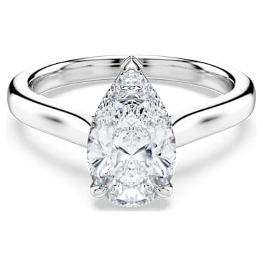 Eternity solitaire ring, Lab-grown diamonds 2 ct tw, Pear shape, 14K white gold image 6