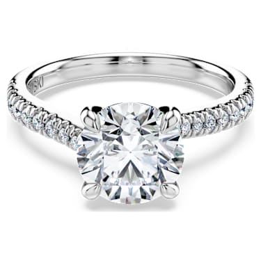 Eternity solitaire ring, Lab-grown diamonds 2.25 ct tw, Round shape, 14K white gold image 6