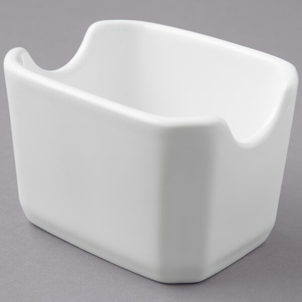 Tuxton 3 1/2" China Sugar Packet Holder / Caddy – item 303SPH3WH