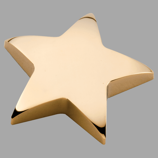 4" x 4" Gold Metal Star Paperweight Plaque – item 107
